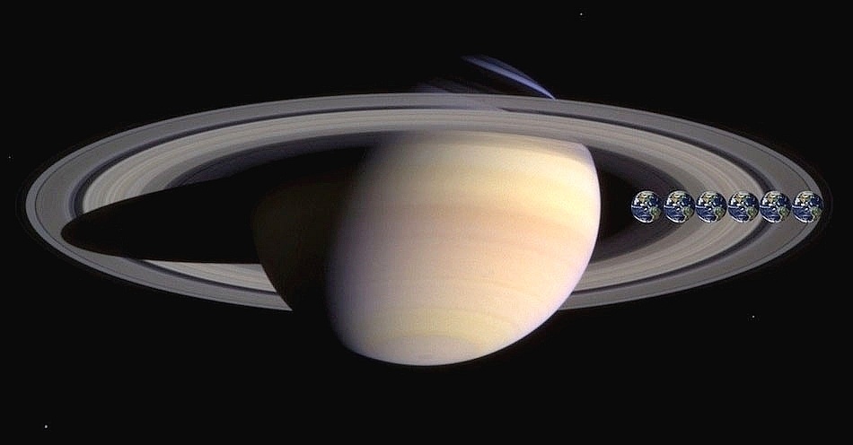 A terra cabe 5,6 vezes no espaço da largura dos anéis de Saturno - Nasa/astronomycentral.co.uk