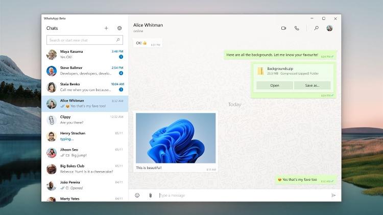 Nova interface do WhatsApp para PCs - WABetaInfo/Reprodução - WABetaInfo/Reprodução