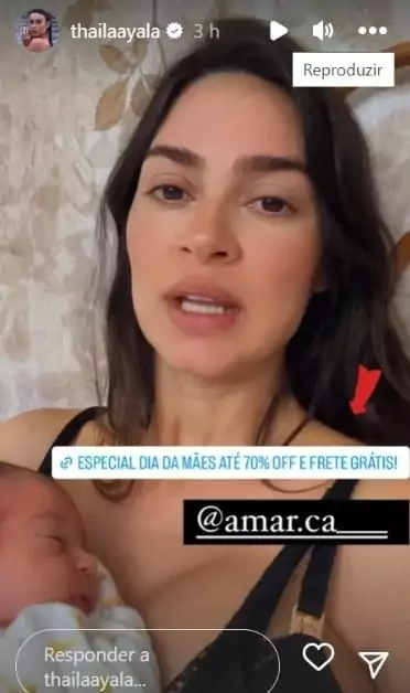 Thaila Ayala posa com sua recém-nascida, Tereza, e surpreende